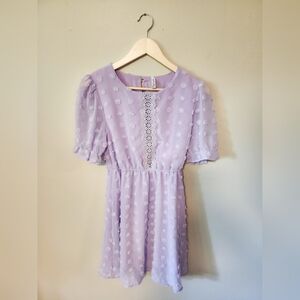 Lavender Spring Flowy Mini Dress